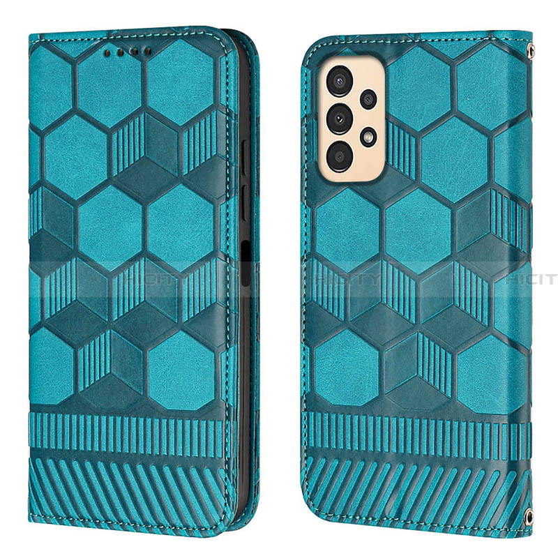 Handytasche Stand Schutzhülle Flip Leder Hülle Y04B für Samsung Galaxy A13 4G Cyan Plus