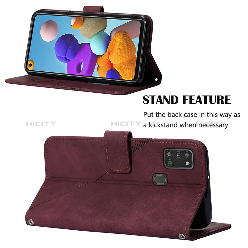 Handytasche Stand Schutzhülle Flip Leder Hülle Y04B für Samsung Galaxy A21s