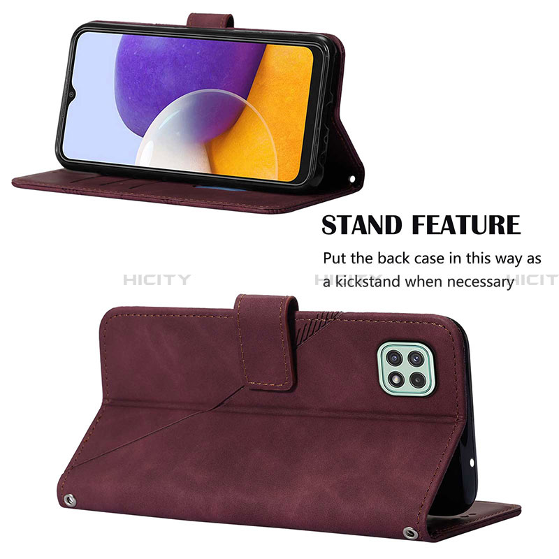 Handytasche Stand Schutzhülle Flip Leder Hülle Y04B für Samsung Galaxy A22 5G groß