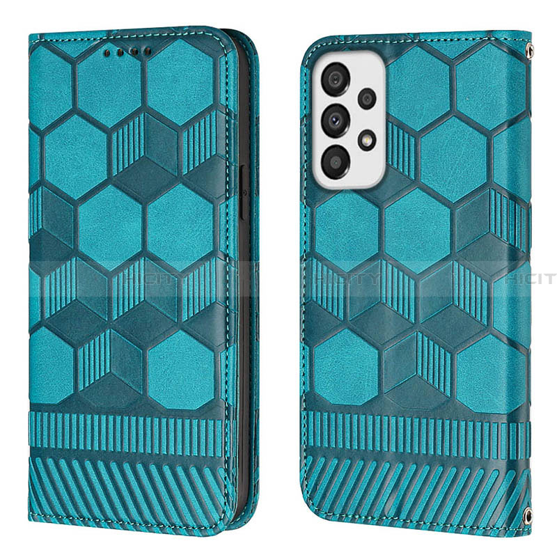 Handytasche Stand Schutzhülle Flip Leder Hülle Y04B für Samsung Galaxy A33 5G Cyan Plus