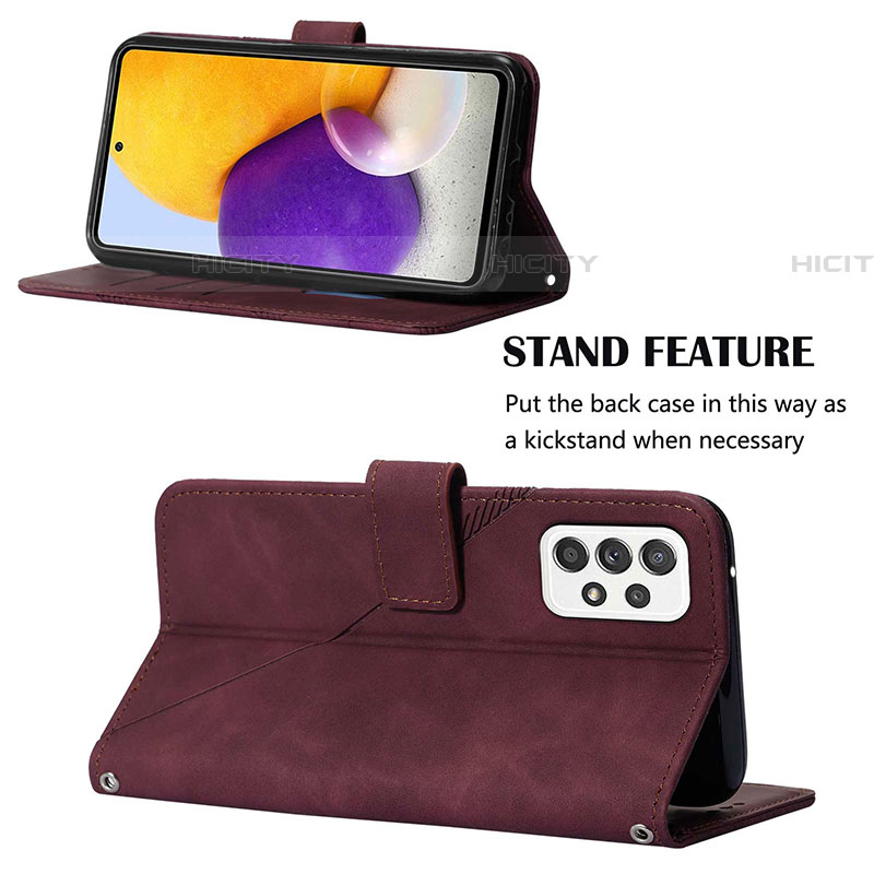 Handytasche Stand Schutzhülle Flip Leder Hülle Y04B für Samsung Galaxy A72 4G groß