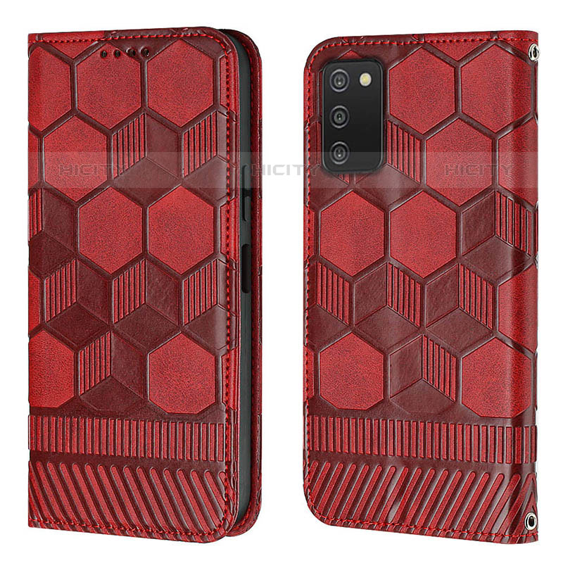 Handytasche Stand Schutzhülle Flip Leder Hülle Y04B für Samsung Galaxy M02s Rot Plus