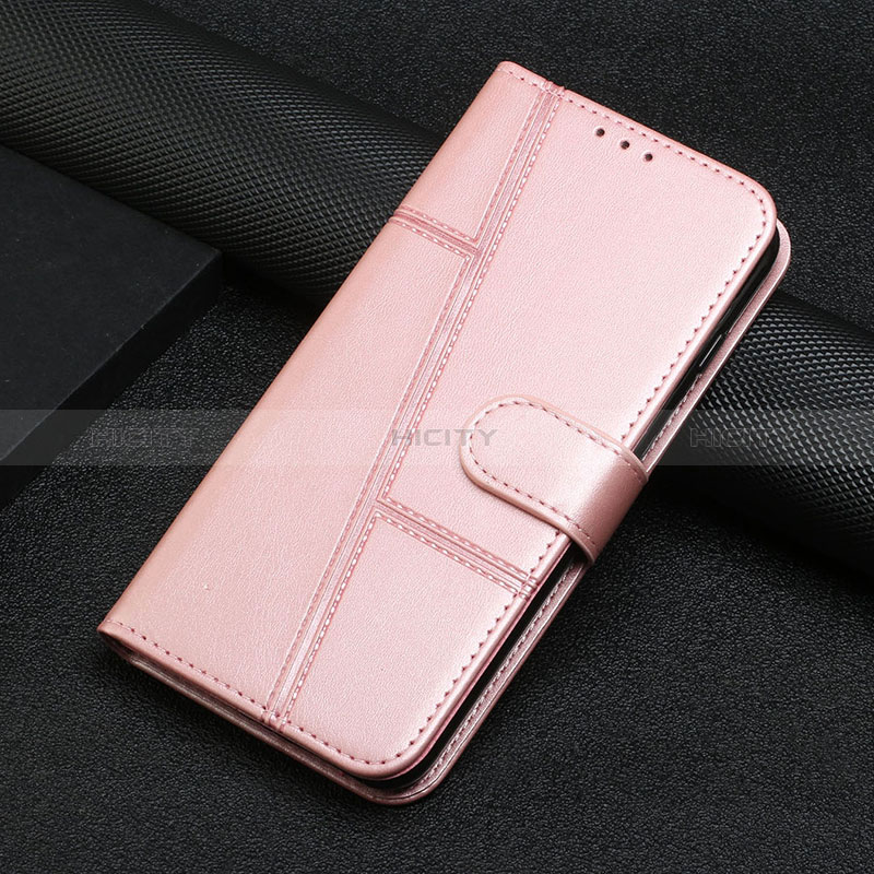 Handytasche Stand Schutzhülle Flip Leder Hülle Y04X für Motorola Moto E22 Rosegold Plus