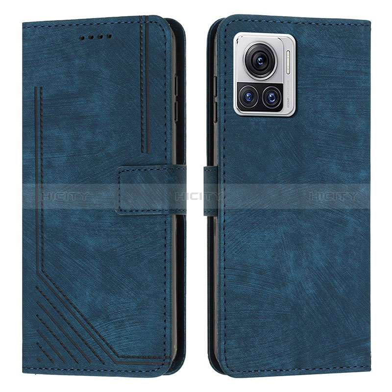 Handytasche Stand Schutzhülle Flip Leder Hülle Y04X für Motorola Moto Edge 30 Ultra 5G Blau