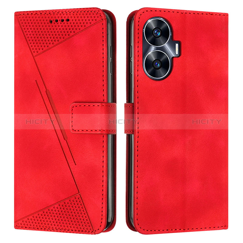 Handytasche Stand Schutzhülle Flip Leder Hülle Y04X für Realme C55 Rot Plus