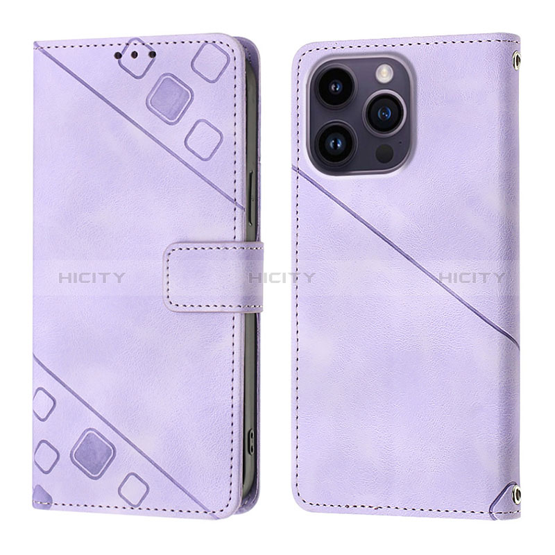 Handytasche Stand Schutzhülle Flip Leder Hülle Y05B für Apple iPhone 13 Pro Max Violett