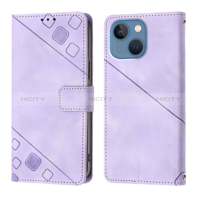 Handytasche Stand Schutzhülle Flip Leder Hülle Y05B für Apple iPhone 14 Plus Violett