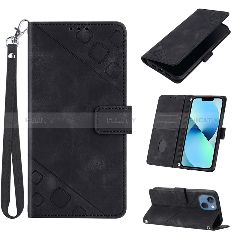 Handytasche Stand Schutzhülle Flip Leder Hülle Y06B für Apple iPhone 13 Schwarz Plus