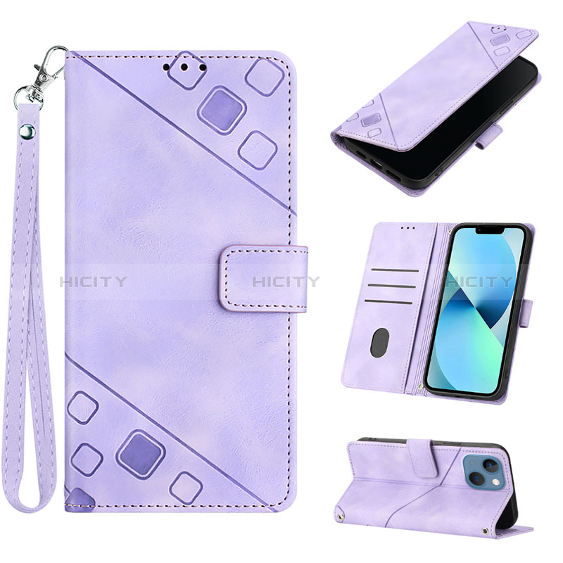 Handytasche Stand Schutzhülle Flip Leder Hülle Y06B für Apple iPhone 14 Plus Violett Plus