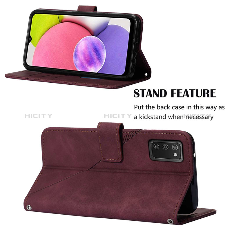 Handytasche Stand Schutzhülle Flip Leder Hülle Y06B für Samsung Galaxy A02s groß