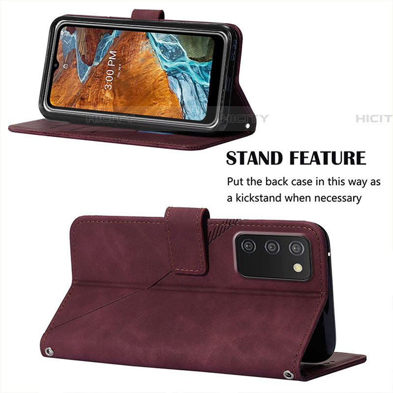 Handytasche Stand Schutzhülle Flip Leder Hülle Y07B für Samsung Galaxy A03s groß