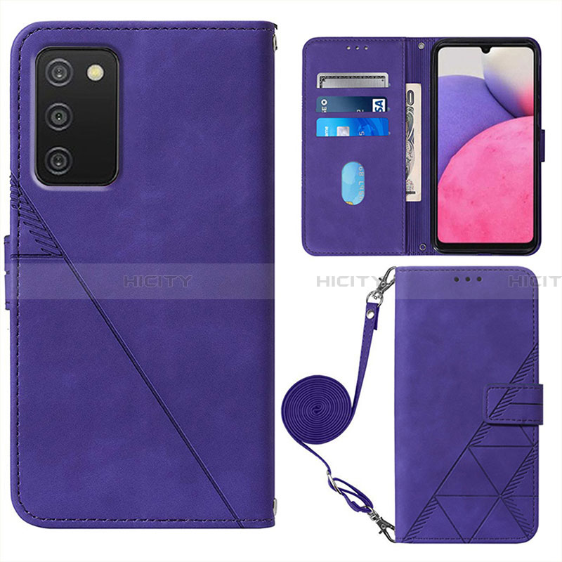 Handytasche Stand Schutzhülle Flip Leder Hülle Y07B für Samsung Galaxy F02S SM-E025F Violett Plus