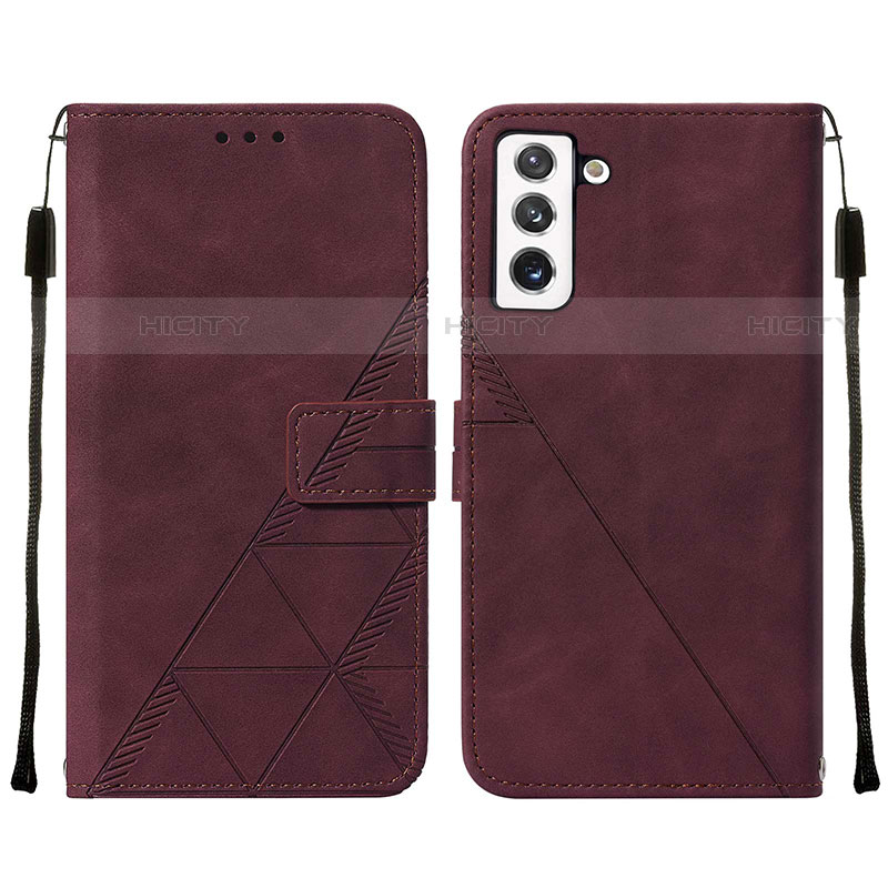 Handytasche Stand Schutzhülle Flip Leder Hülle Y07B für Samsung Galaxy S21 Plus 5G Rot