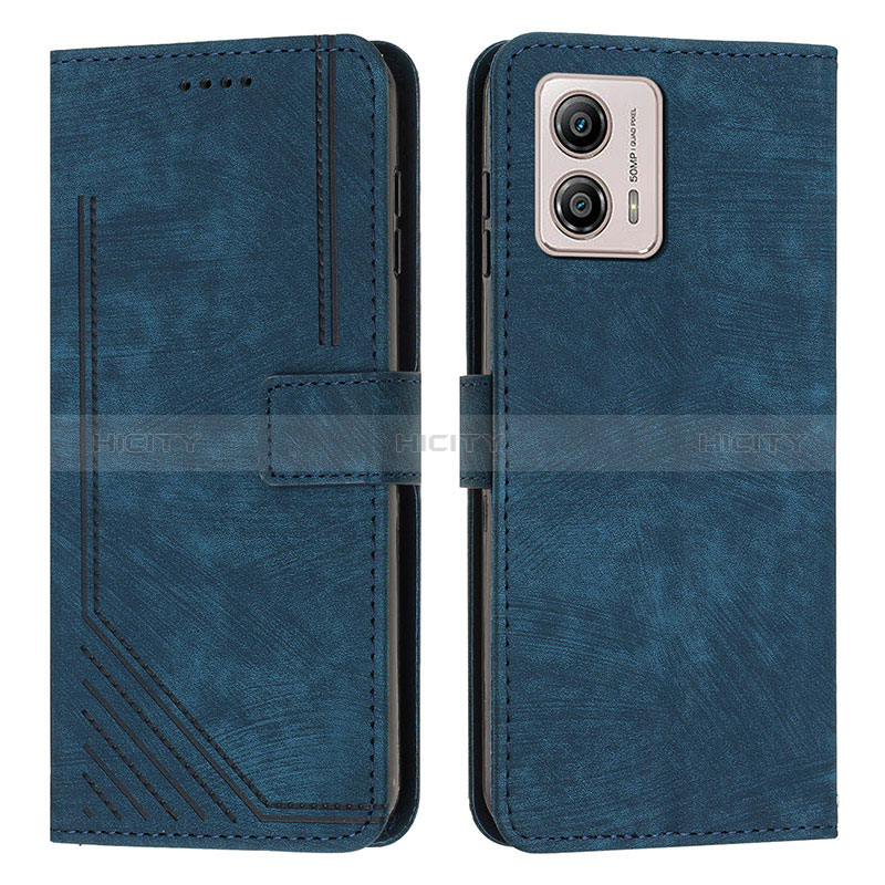 Handytasche Stand Schutzhülle Flip Leder Hülle Y07X für Motorola Moto G53 5G Blau