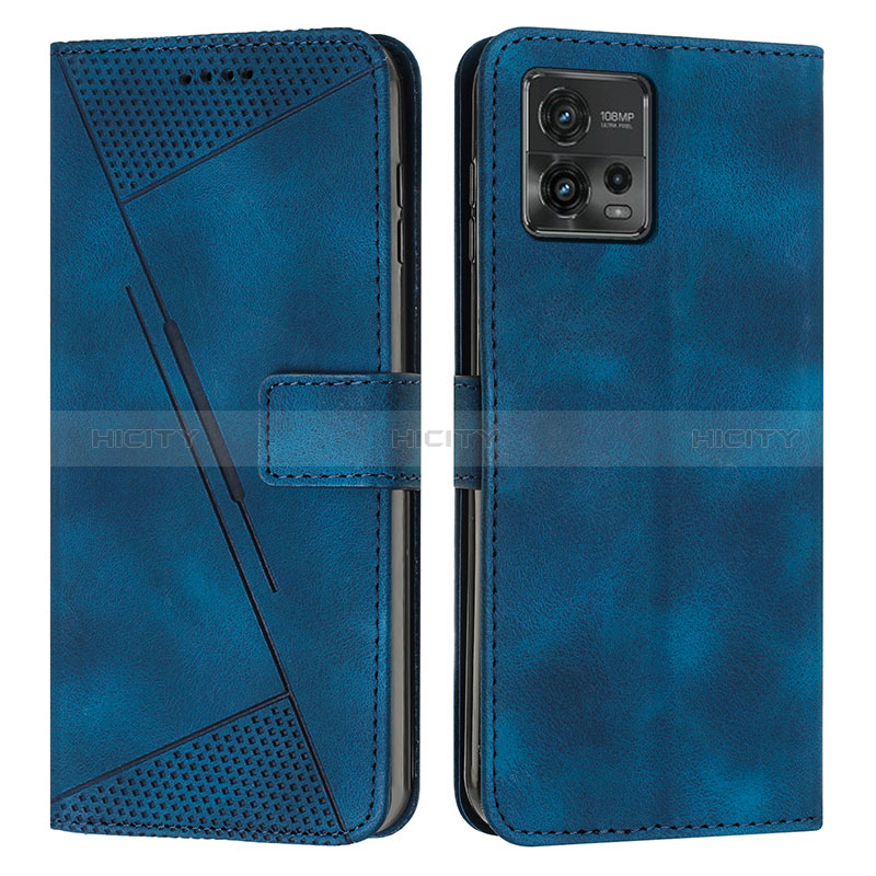 Handytasche Stand Schutzhülle Flip Leder Hülle Y07X für Motorola Moto G72 Blau