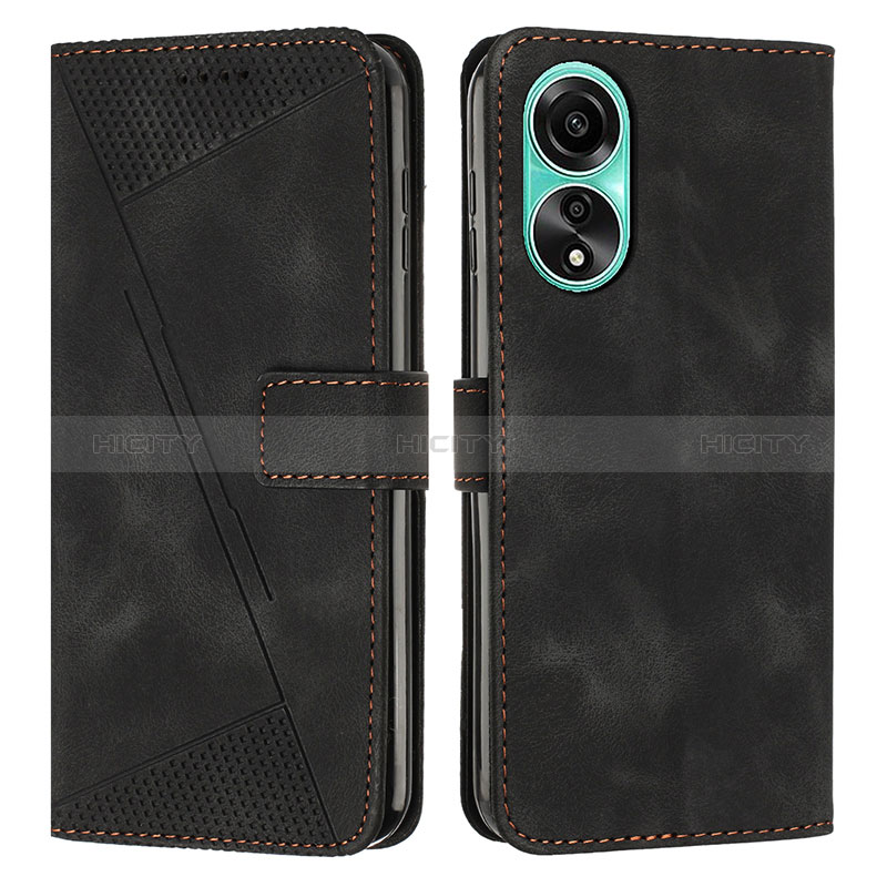 Handytasche Stand Schutzhülle Flip Leder Hülle Y07X für Oppo A18 Schwarz