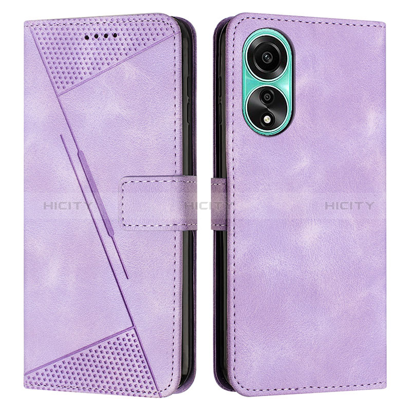 Handytasche Stand Schutzhülle Flip Leder Hülle Y07X für Oppo A78 4G Violett