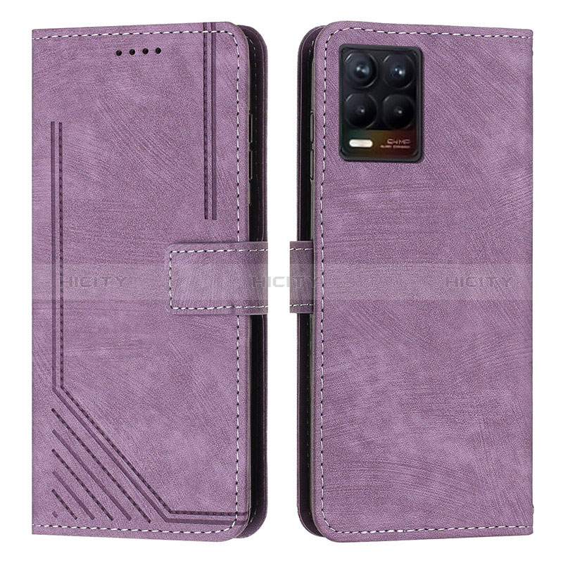 Handytasche Stand Schutzhülle Flip Leder Hülle Y07X für Realme 8 4G Violett Plus