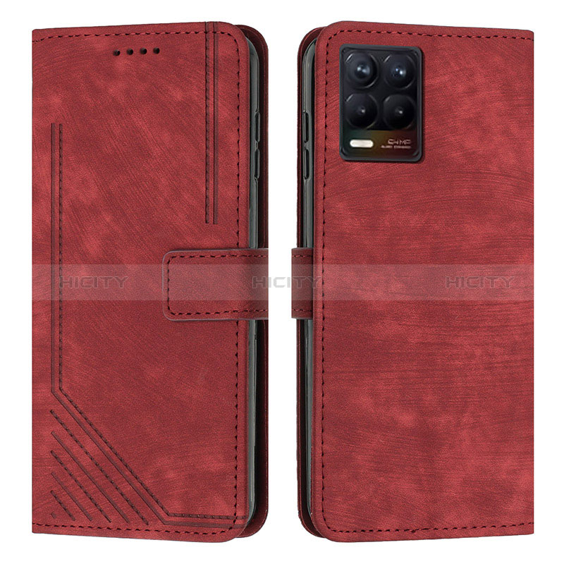 Handytasche Stand Schutzhülle Flip Leder Hülle Y07X für Realme 8 Pro Rot Plus