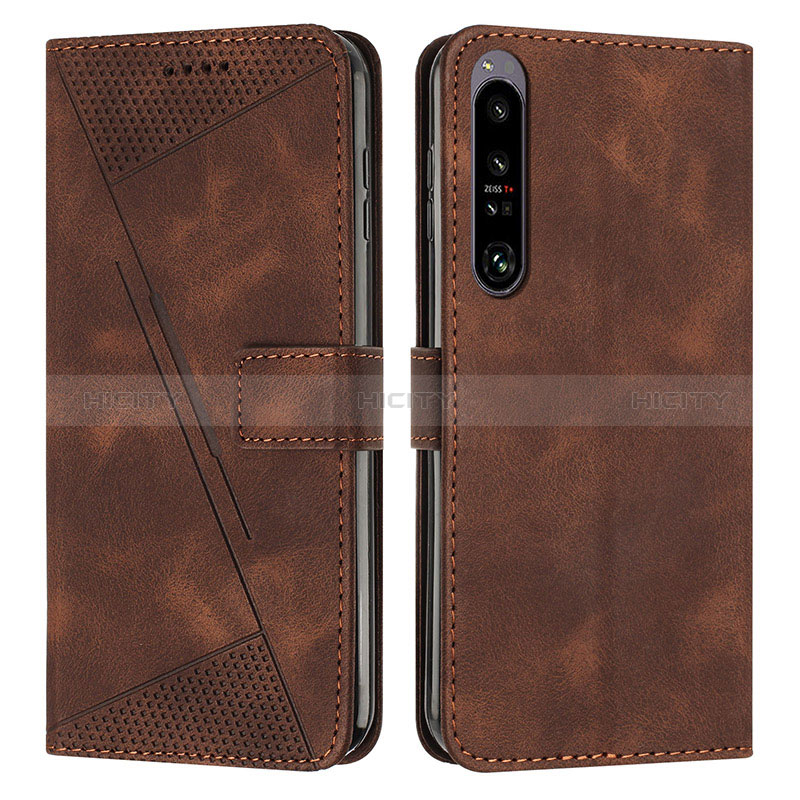 Handytasche Stand Schutzhülle Flip Leder Hülle Y07X für Sony Xperia 1 IV Braun