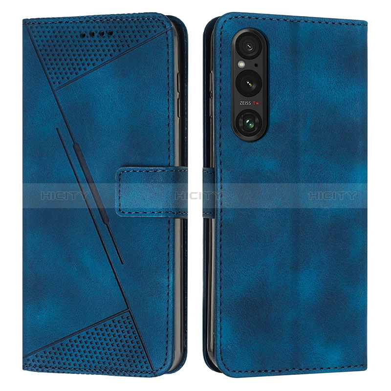 Handytasche Stand Schutzhülle Flip Leder Hülle Y07X für Sony Xperia 1 V Blau