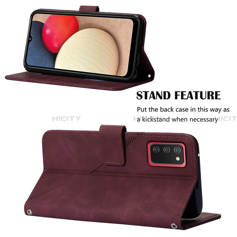 Handytasche Stand Schutzhülle Flip Leder Hülle Y08B für Samsung Galaxy F02S SM-E025F