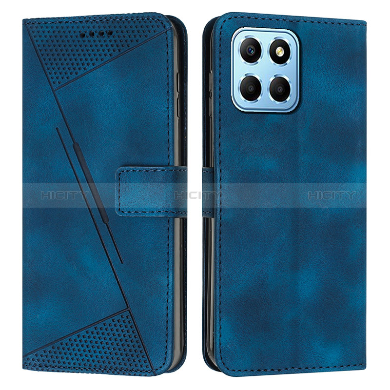 Handytasche Stand Schutzhülle Flip Leder Hülle Y08X für Huawei Honor X6 Blau