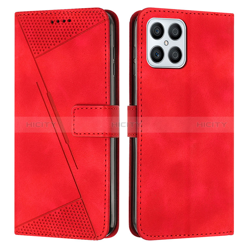 Handytasche Stand Schutzhülle Flip Leder Hülle Y08X für Huawei Honor X8 4G Rot