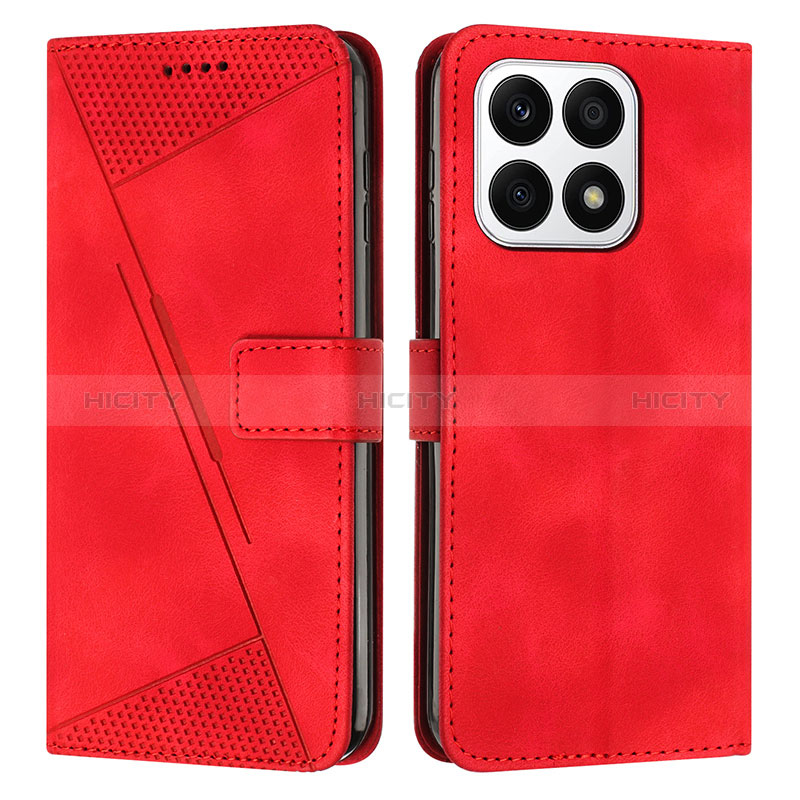 Handytasche Stand Schutzhülle Flip Leder Hülle Y08X für Huawei Honor X8a 4G Rot Plus