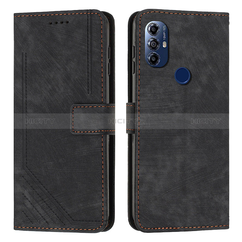 Handytasche Stand Schutzhülle Flip Leder Hülle Y08X für Motorola Moto G Play (2023) Schwarz