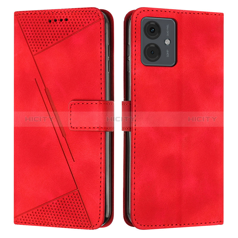 Handytasche Stand Schutzhülle Flip Leder Hülle Y08X für Motorola Moto G14 Rot