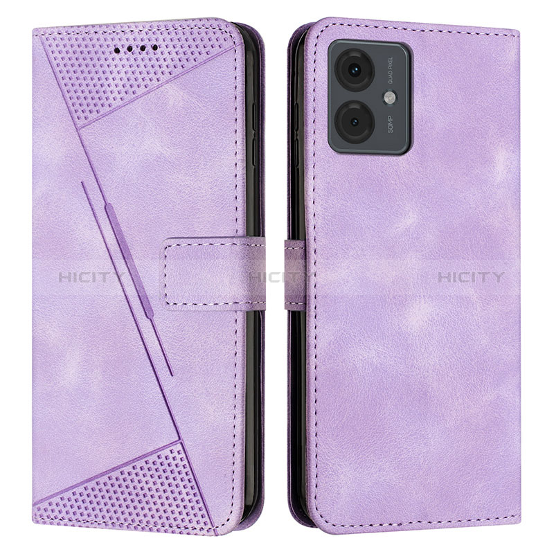 Handytasche Stand Schutzhülle Flip Leder Hülle Y08X für Motorola Moto G14 Violett Plus