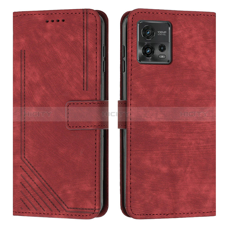 Handytasche Stand Schutzhülle Flip Leder Hülle Y08X für Motorola Moto G72 Rot