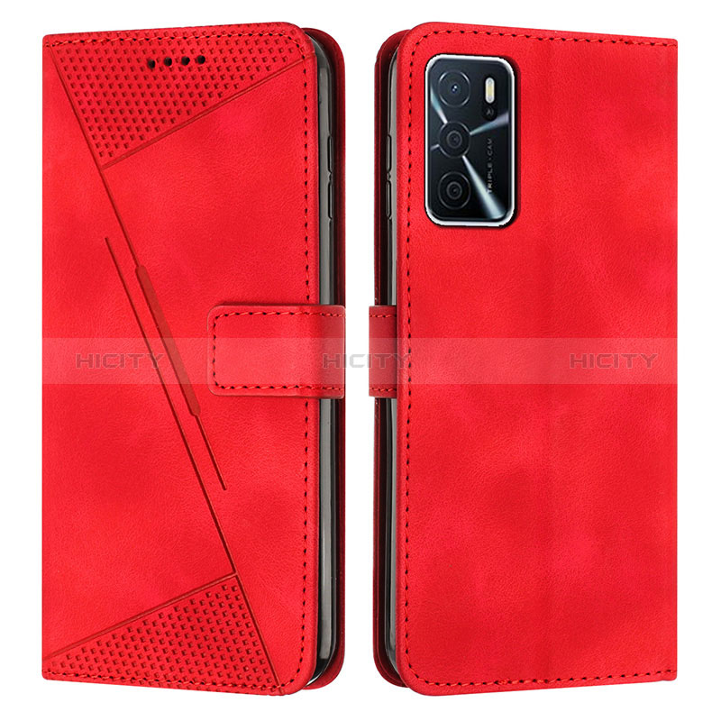 Handytasche Stand Schutzhülle Flip Leder Hülle Y08X für Oppo A16 Rot Plus