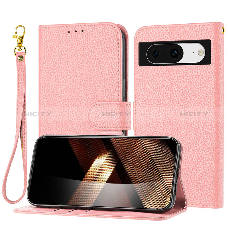 Handytasche Stand Schutzhülle Flip Leder Hülle Y09X für Google Pixel 8 5G Rosegold