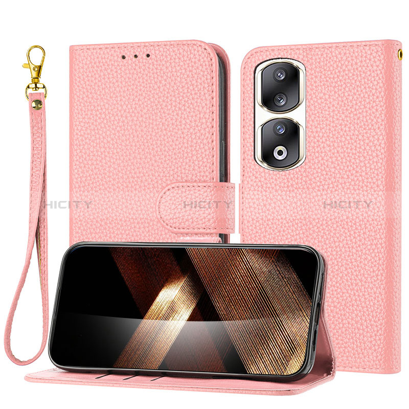 Handytasche Stand Schutzhülle Flip Leder Hülle Y09X für Huawei Honor 90 Pro 5G Rosegold