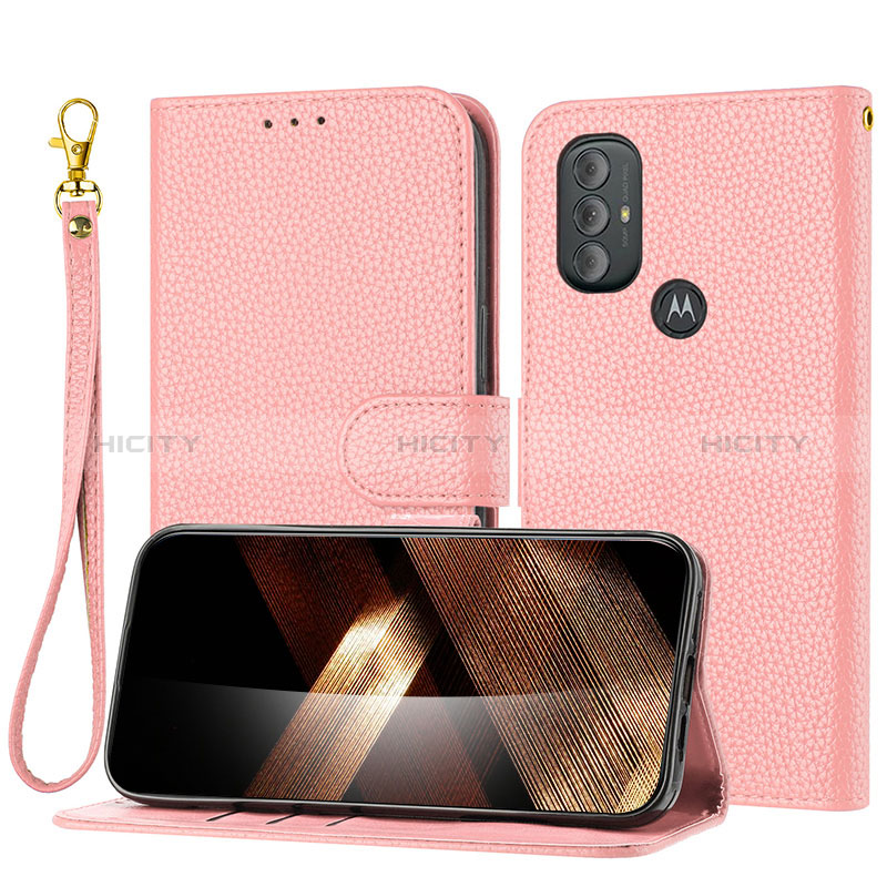 Handytasche Stand Schutzhülle Flip Leder Hülle Y09X für Motorola Moto G Play Gen 2 Rosegold