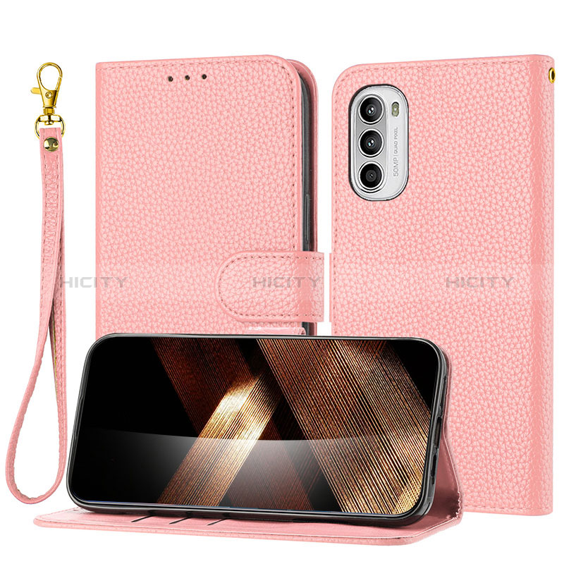 Handytasche Stand Schutzhülle Flip Leder Hülle Y09X für Motorola Moto G31 Rosegold