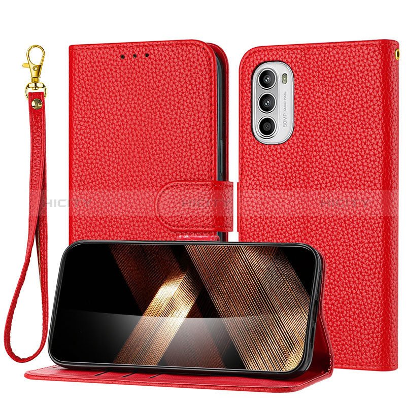 Handytasche Stand Schutzhülle Flip Leder Hülle Y09X für Motorola Moto G31 Rot