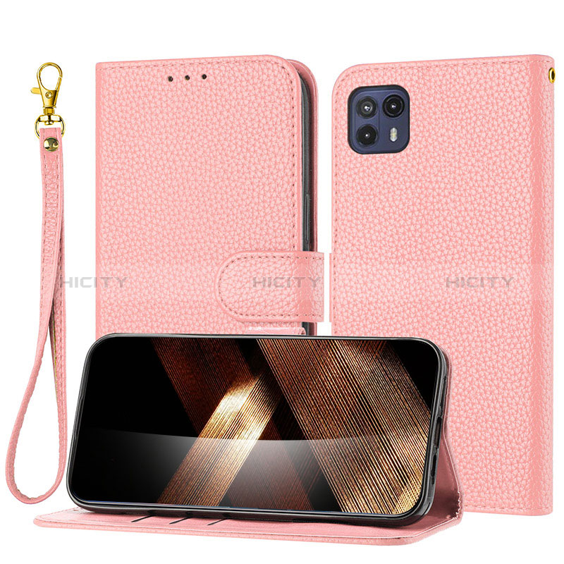 Handytasche Stand Schutzhülle Flip Leder Hülle Y09X für Motorola Moto G50 5G Rosegold