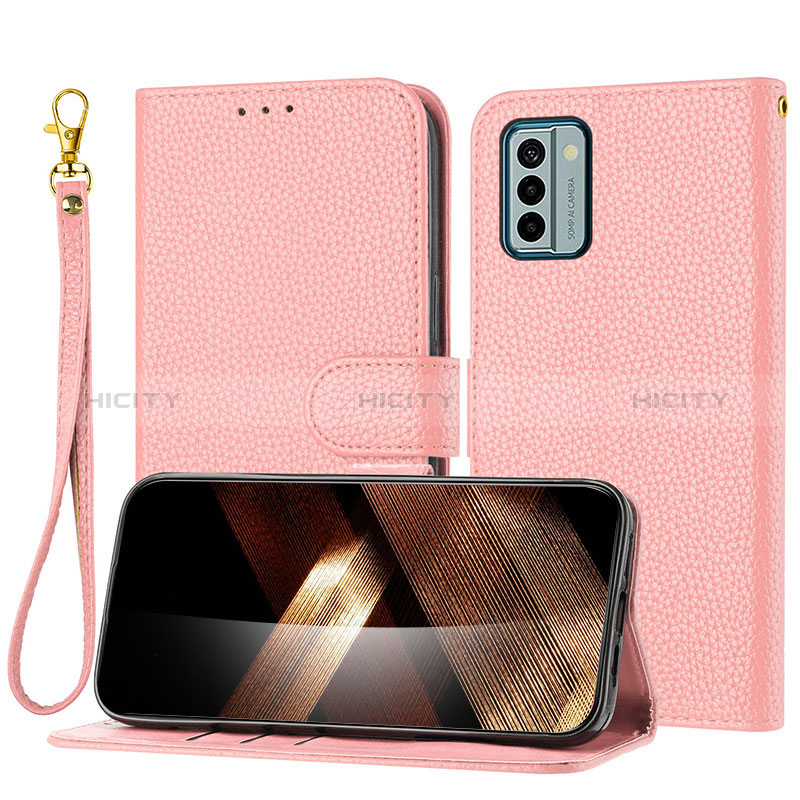 Handytasche Stand Schutzhülle Flip Leder Hülle Y09X für Nokia G22 Rosegold