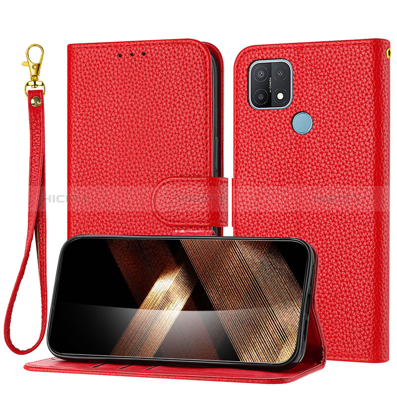 Handytasche Stand Schutzhülle Flip Leder Hülle Y09X für Oppo A35 Rot Plus