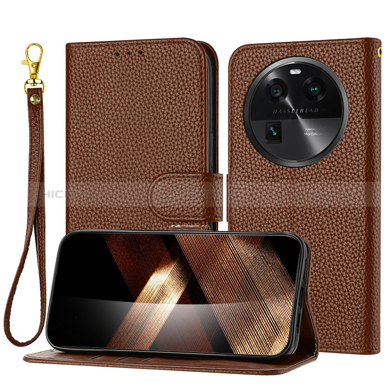 Handytasche Stand Schutzhülle Flip Leder Hülle Y09X für Oppo Find X6 5G groß