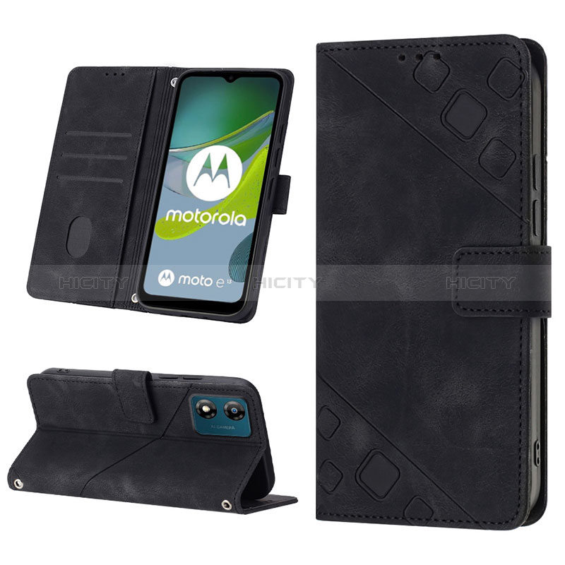 Handytasche Stand Schutzhülle Flip Leder Hülle YB1 für Motorola Moto E13