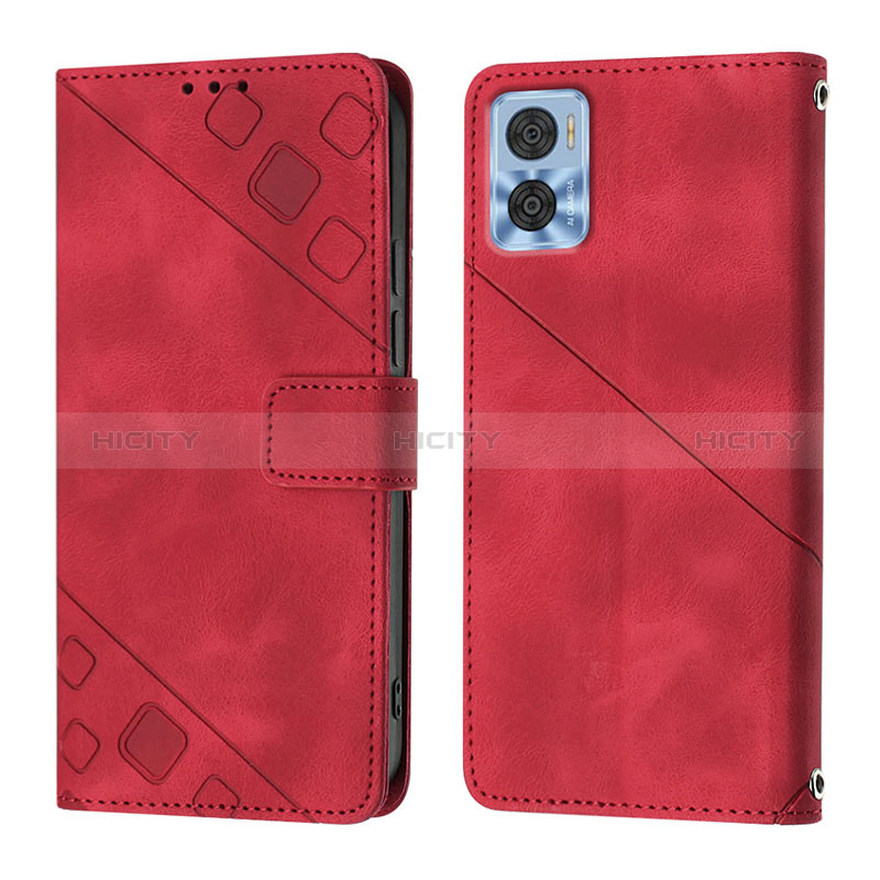 Handytasche Stand Schutzhülle Flip Leder Hülle YB1 für Motorola Moto E22 Rot