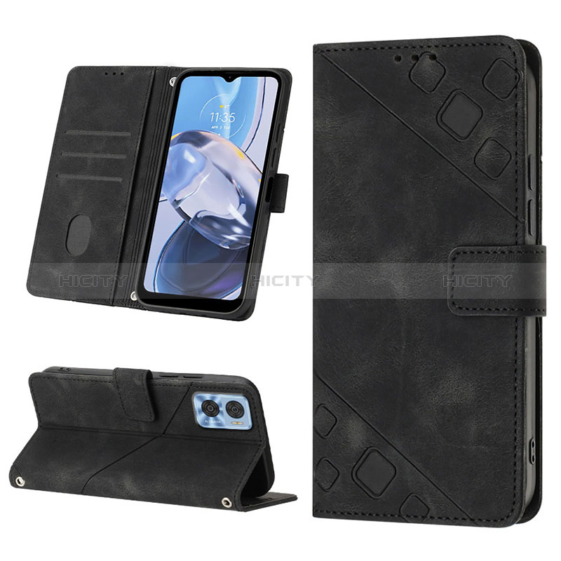 Handytasche Stand Schutzhülle Flip Leder Hülle YB1 für Motorola Moto E22i