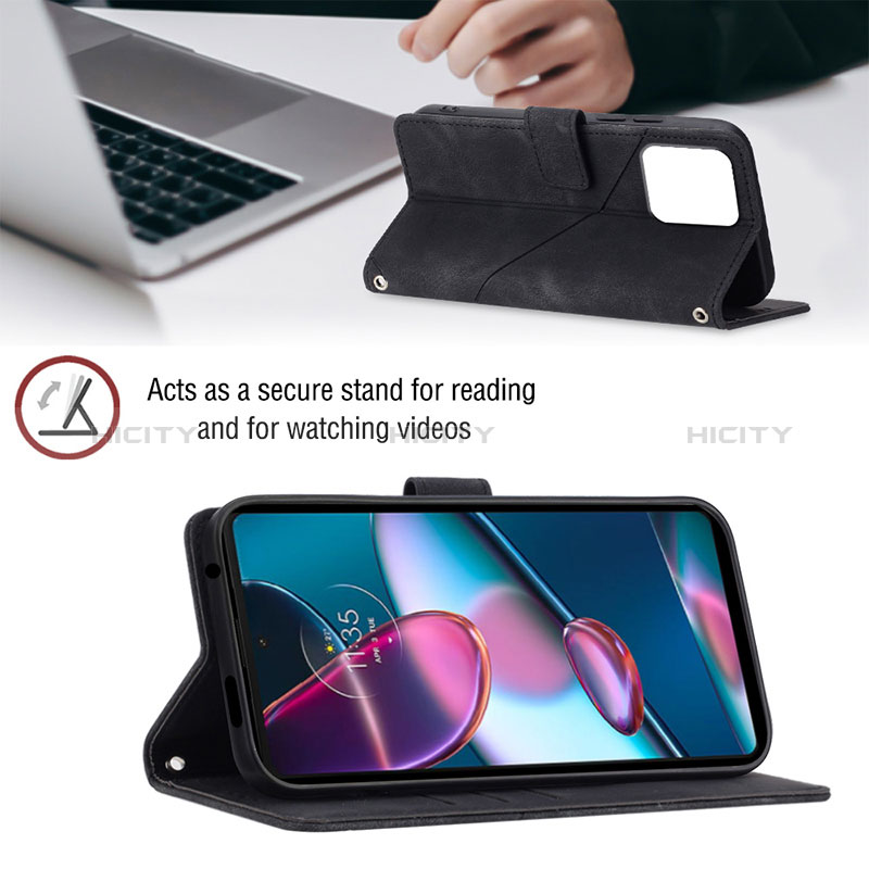 Handytasche Stand Schutzhülle Flip Leder Hülle YB1 für Motorola Moto Edge 40 Pro 5G