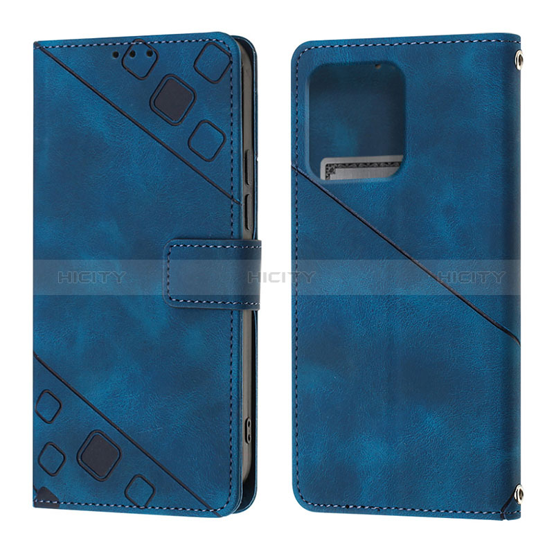 Handytasche Stand Schutzhülle Flip Leder Hülle YB1 für Motorola Moto Edge 40 Pro 5G Blau