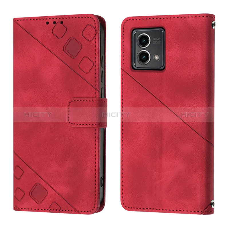 Handytasche Stand Schutzhülle Flip Leder Hülle YB1 für Motorola Moto G 5G (2023) Rot Plus