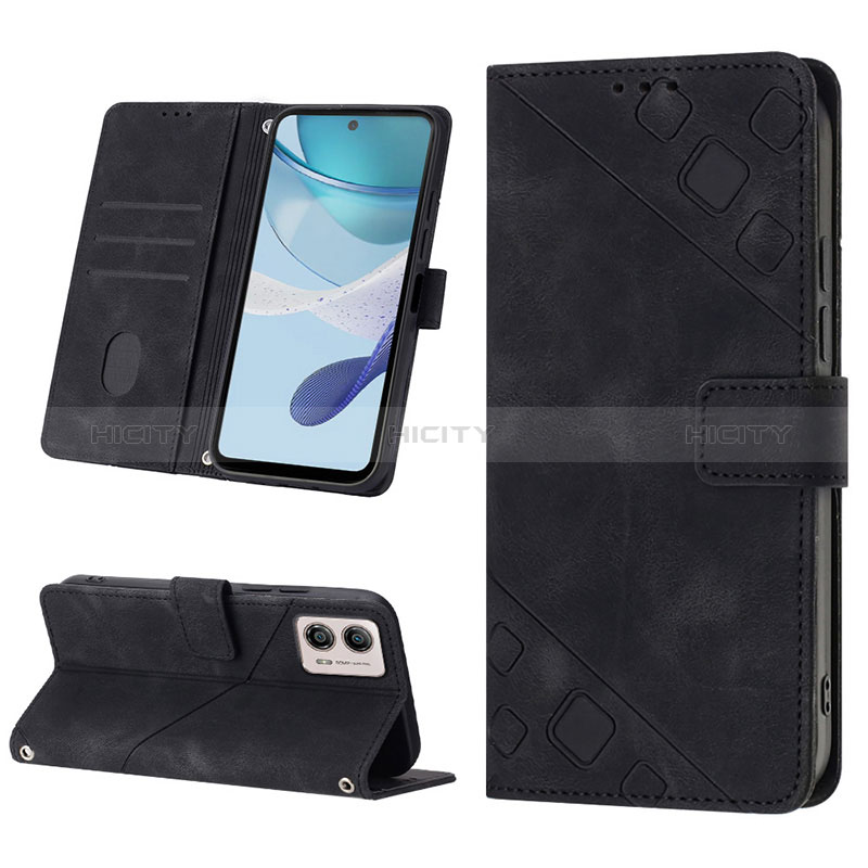 Handytasche Stand Schutzhülle Flip Leder Hülle YB1 für Motorola Moto G53 5G groß